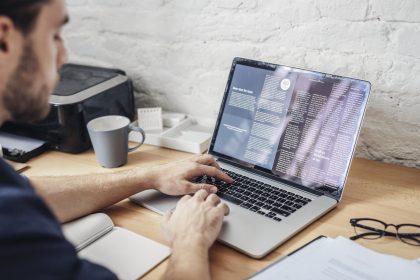 a man working remotely