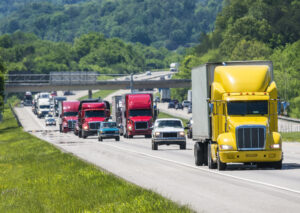 18-wheeler trucks on a hignway