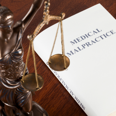 medical malpractice documents on top of the table